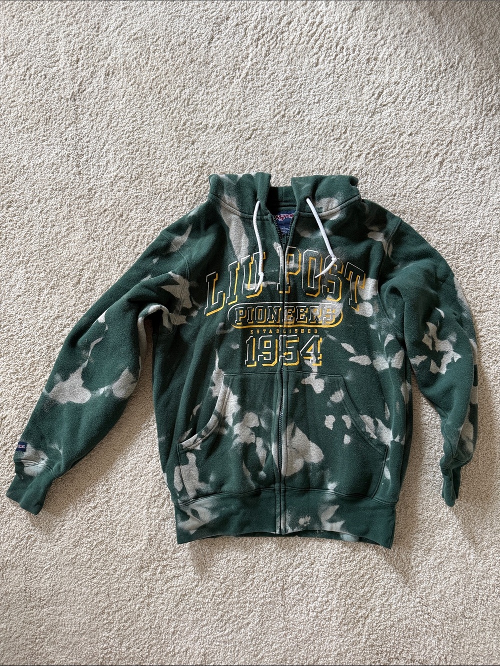LIU Post Bleached Zip-up Hoodie